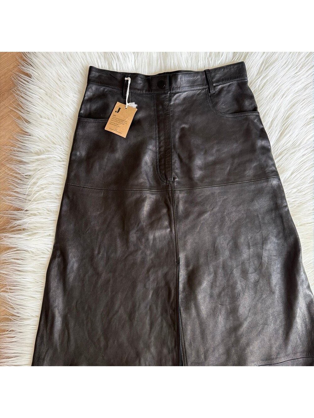 Sandro black leather skirt size 3 - Picture 3 of 6